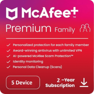 McAfee Family Plan 5 Devices – 2 Years